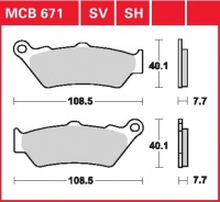 Zadní brzdové destičky Moto Guzzi 1100 California Stone, Stone T (KD), rv. od 02