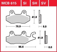 Přední brzdové destičky levé Yamaha YFM 450 Wolverine, rv. 06-07