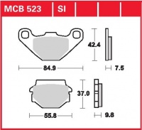 Zadní brzdové destičky Kawasaki KMX 125 (MX125B), rv. 96-98