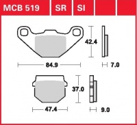 Přední brzdové destičky Daelim ST 250 Sector Quad, rv. 05-06