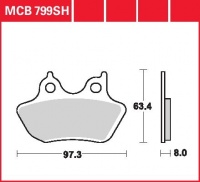 Zadní brzdové destičky Harley Davidson FLHRS/I 1450 Road King Custom, rv. 00-06