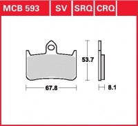 Přední brzdové destičky Honda VFR 750 R (RC30), rv. 90-93