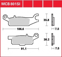 Přední brzdové destičky levé Yamaha YFM 550 Grizzly, rv. od 09