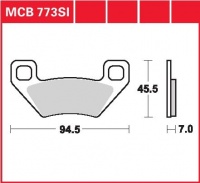 Zadní brzdové destičky Arctic Cat 700 H1, 4x4, rv. od 08