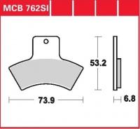 Zadní brzdové destičky Polaris 325 Magnum 2x4,4x4, rv. 00-02