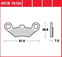 Zadní brzdové destičky Polaris 525 Outlaw, rv. od 07