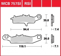 Přední brzdové destičky levé Suzuki 700 Quadrunner, rv. od 04