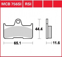 Zadní brzdové destičky Yamaha YFM 660 FR/FS Grizzly, rv. od 03