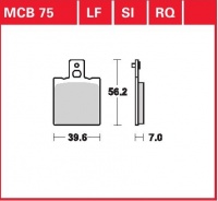 Zadní brzdové destičky TM 125 GS/MC, rv. do 89