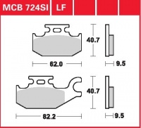 Zadní brzdové destičky Yamaha YFM 450 Grizzly, rv. od 07