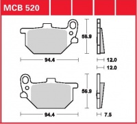 Přední brzdové destičky levé Yamaha XS 850 (4H1), rv. od 81