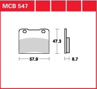 Přední brzdové destičky Suzuki RG 250 Gamma (CJ21B), rv. od 84