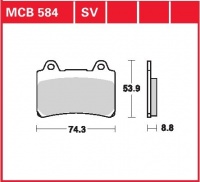 Přední brzdové destičky Yamaha FZR 750 R,RT (3CU,2TT), rv. 86-88