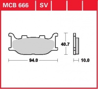 Přední brzdové destičky Yamaha XV 250 S Virago (3LW), rv. 95-97