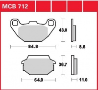 Zadní brzdové destičky Kymco MXER 125, rv. od 03