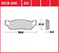 Přední brzdové destičky Yamaha TW 125 Trailway (DE01), rv. 99-02