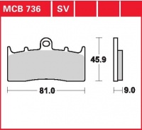 Přední brzdové destičky BMW K 1200 R Sport, rv. od 07