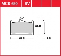 Přední brzdové destičky Suzuki GSF 1200 S, Bandit (GV75A), rv. 96-00