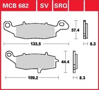 Přední brzdové destičky levé Kawasaki ZR-7S 750 (ZR750F), rv. 01-03