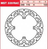 Brzdový kotouč zadní Kawasaki KX 250 (KX250M), rv. 03-05