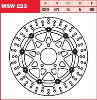 Brzdový kotouč přední Suzuki GSXR 1300 Hayabusa (WVA1), rv. 99-06