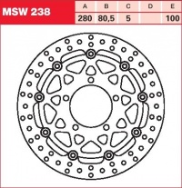 Brzdový kotouč přední Kawasaki ZX-6R 636 Ninja (ZX600B), rv. 03-04