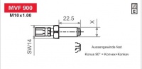 Koncovka brzdové hadice MVF 900, nerez ocel